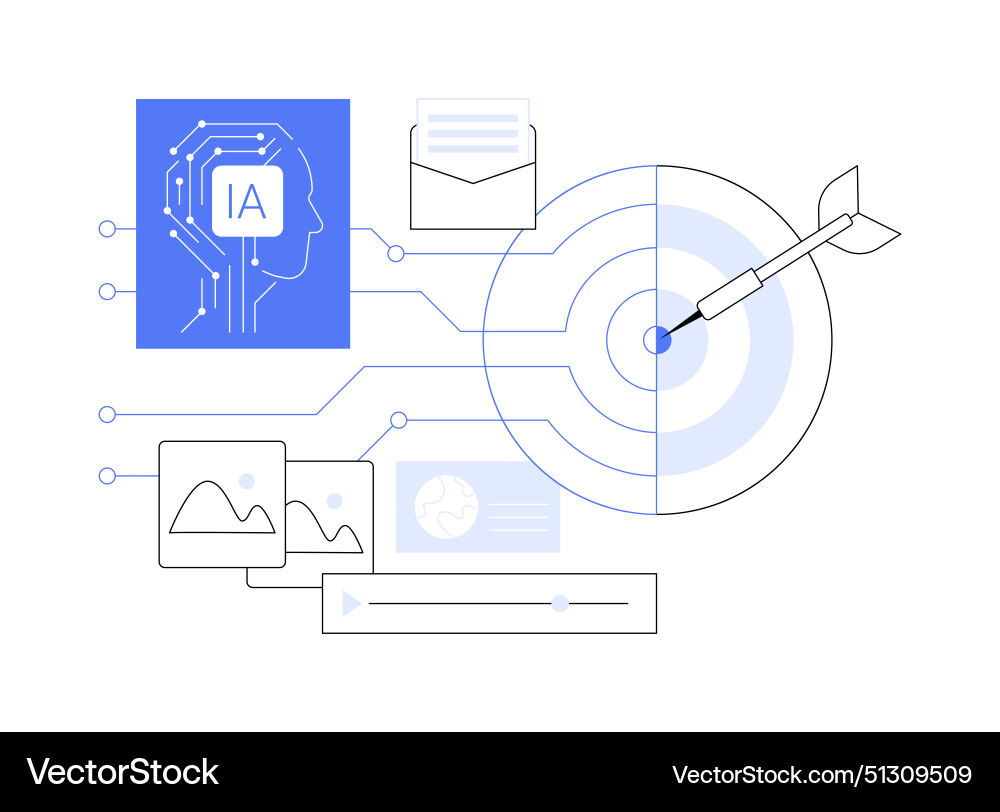 Ai-optimized communication channels abstract Vector Image