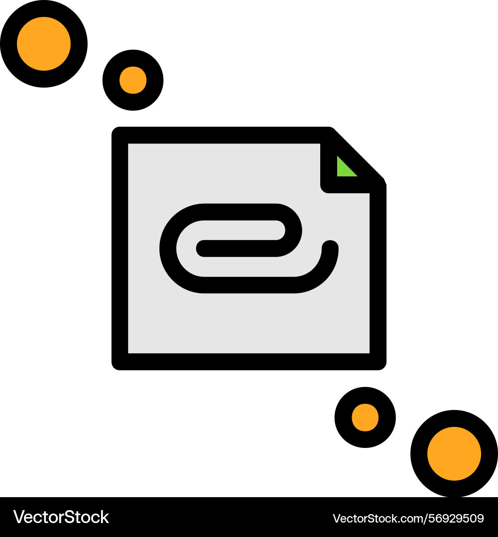 Attach file line filled style icon design vector image
