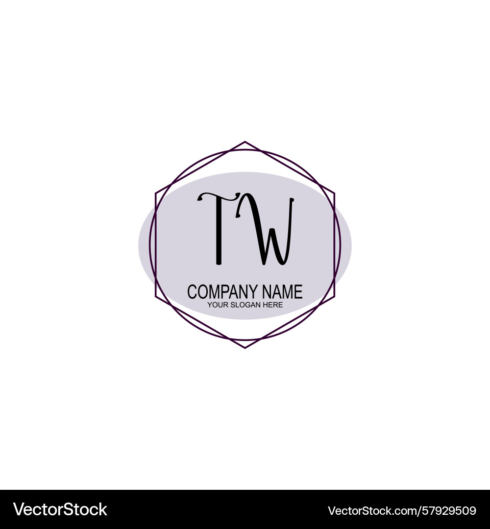 Handwriting logo concepts with initial tw Vector Image