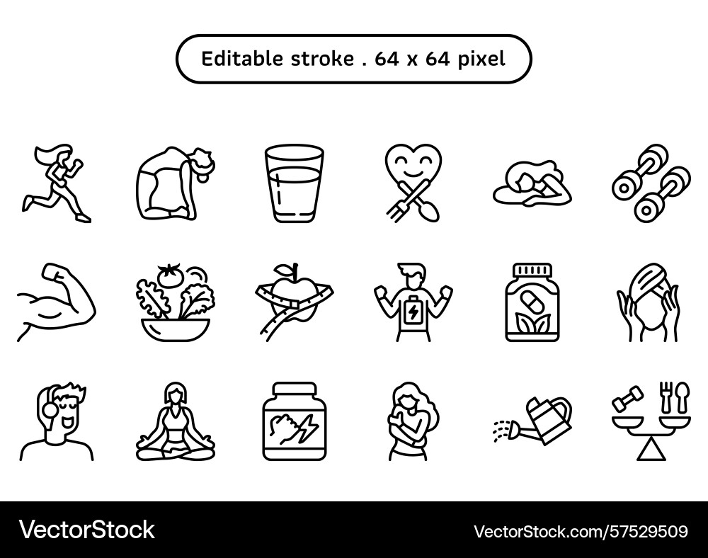 Self care volume1 icon set in an outline or line Self care volume1 icon set in an outline or line Vector Image
