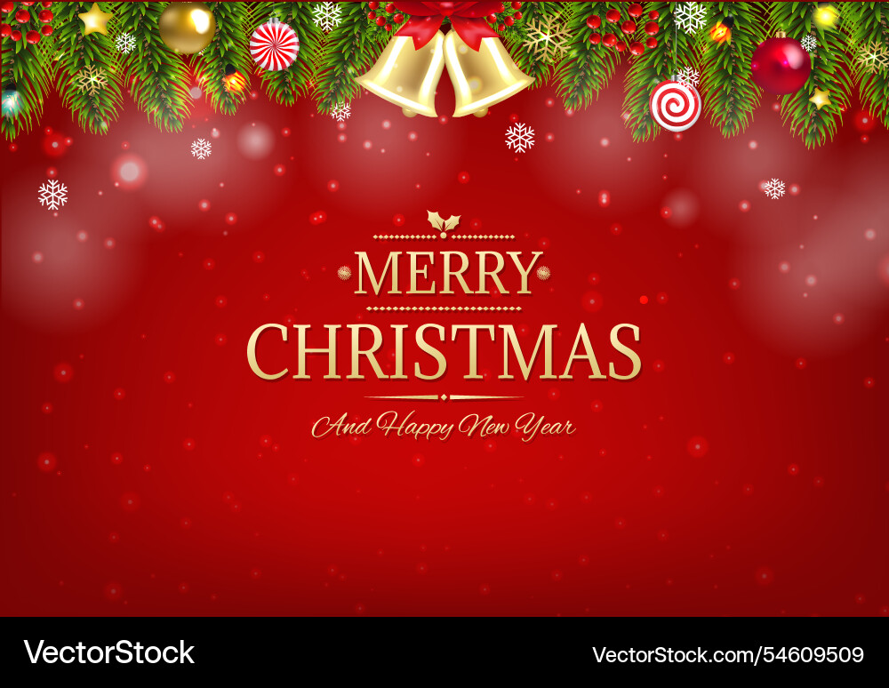 Winter christmas card with fir tree Vector Image