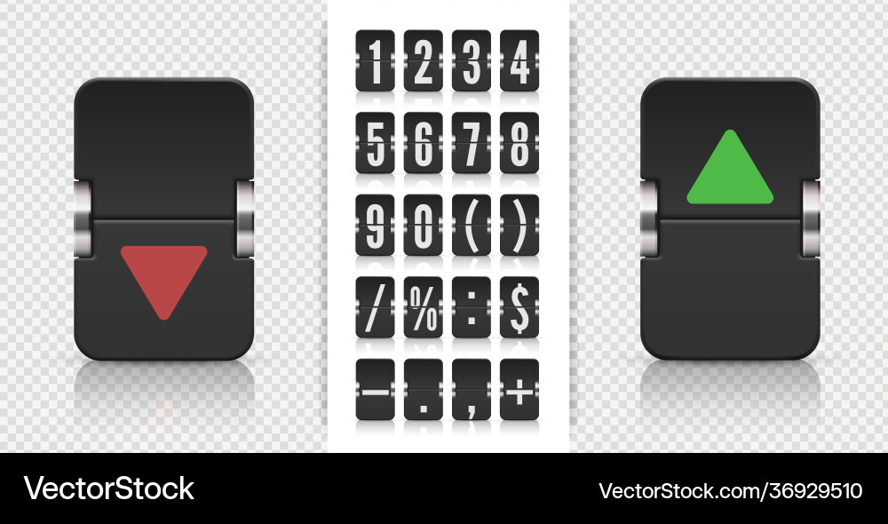 Analog Flip Scoreboard - Countdown Timer vector image
