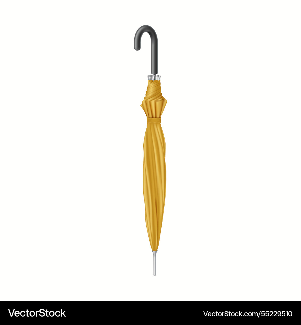 Classic closed yellow umbrella with handle Classic closed yellow umbrella with handle Vector Image