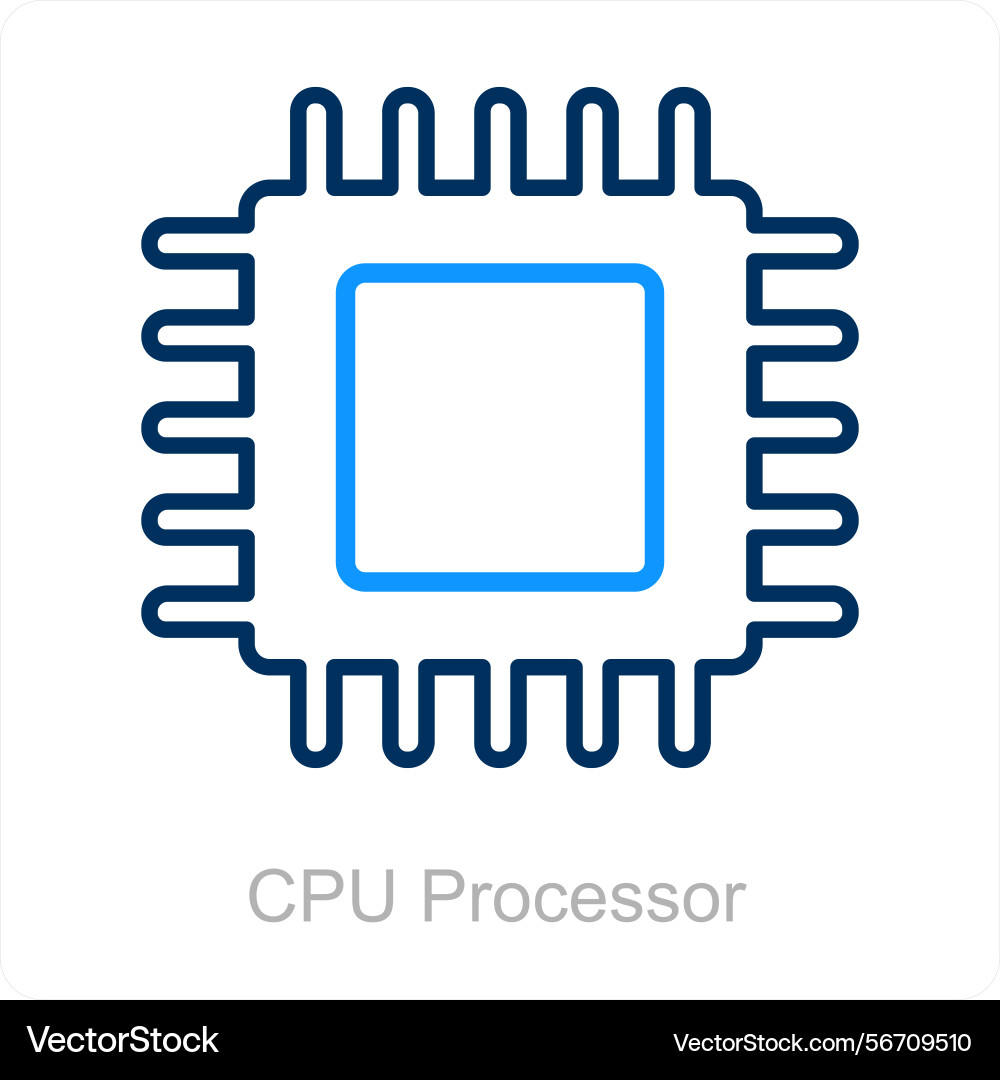 Cpu processor icon concept vector image