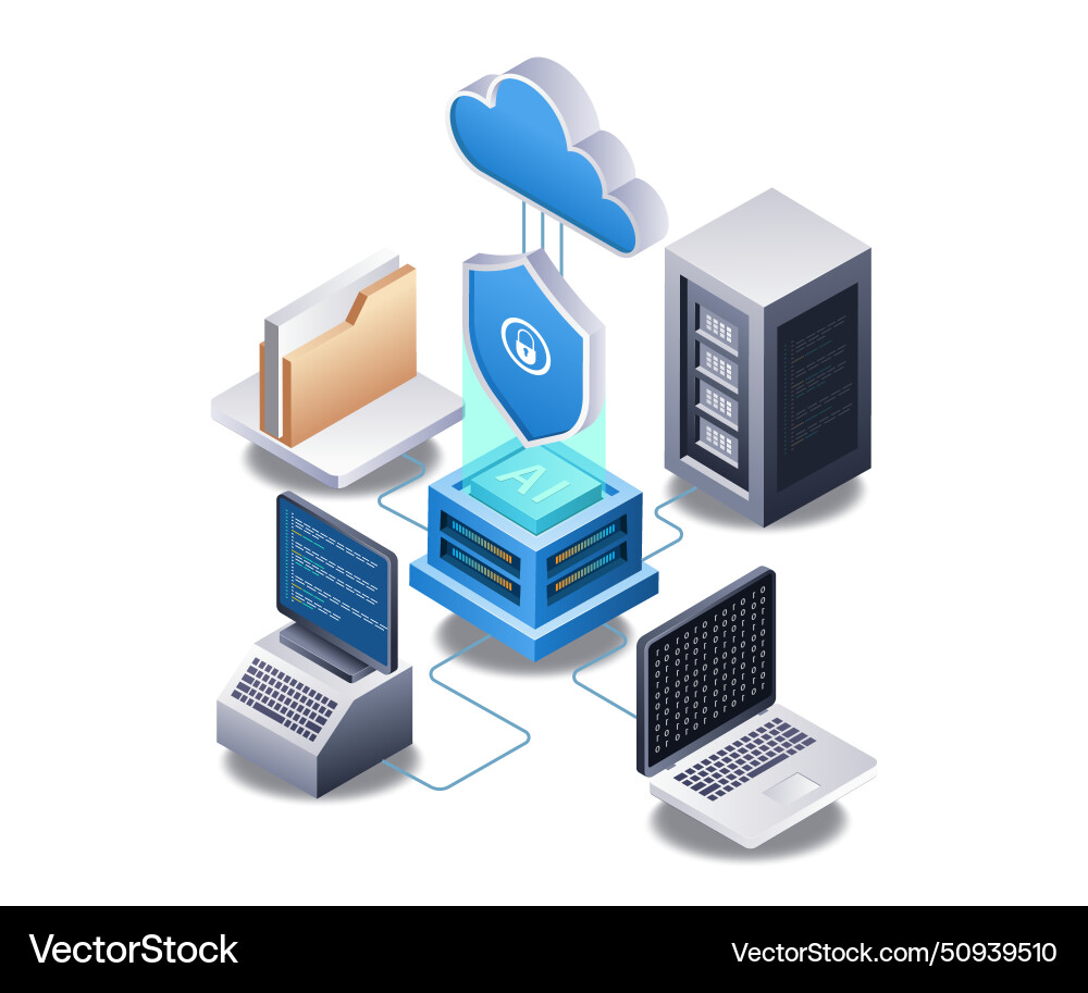 End point data security cloud server technology End point data security cloud server technology vector image