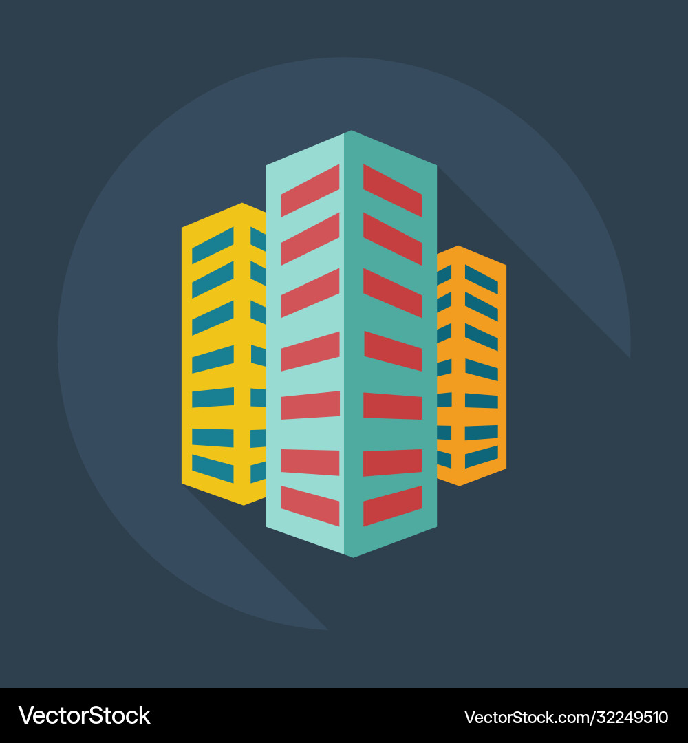 Flat modern design with shadow icons building vector image