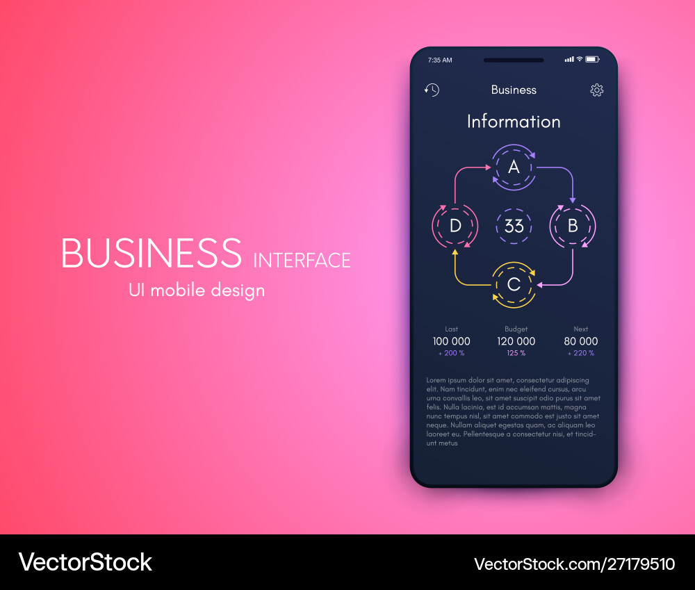 Graphics mobile infographics with three Vector Image