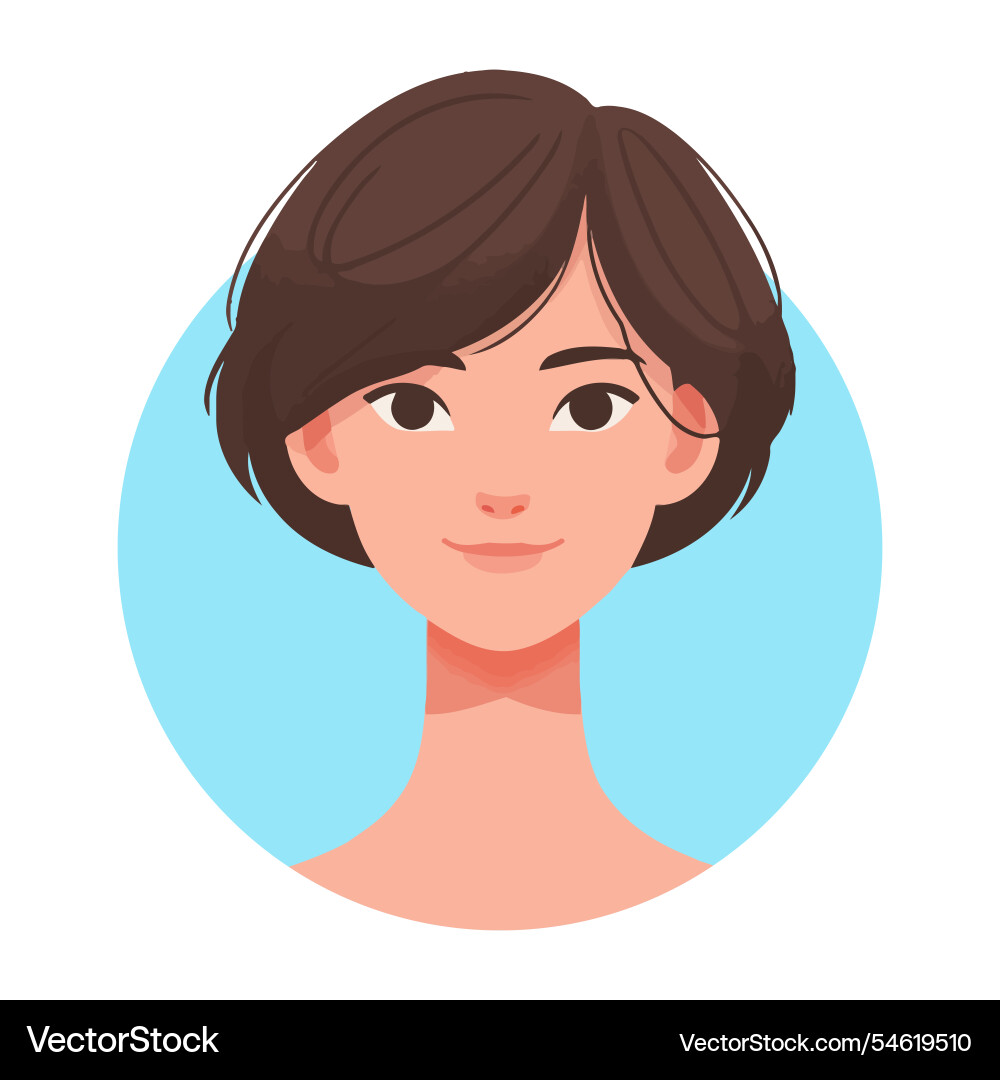 Kurzhaar Frau flaches Design vektorbild