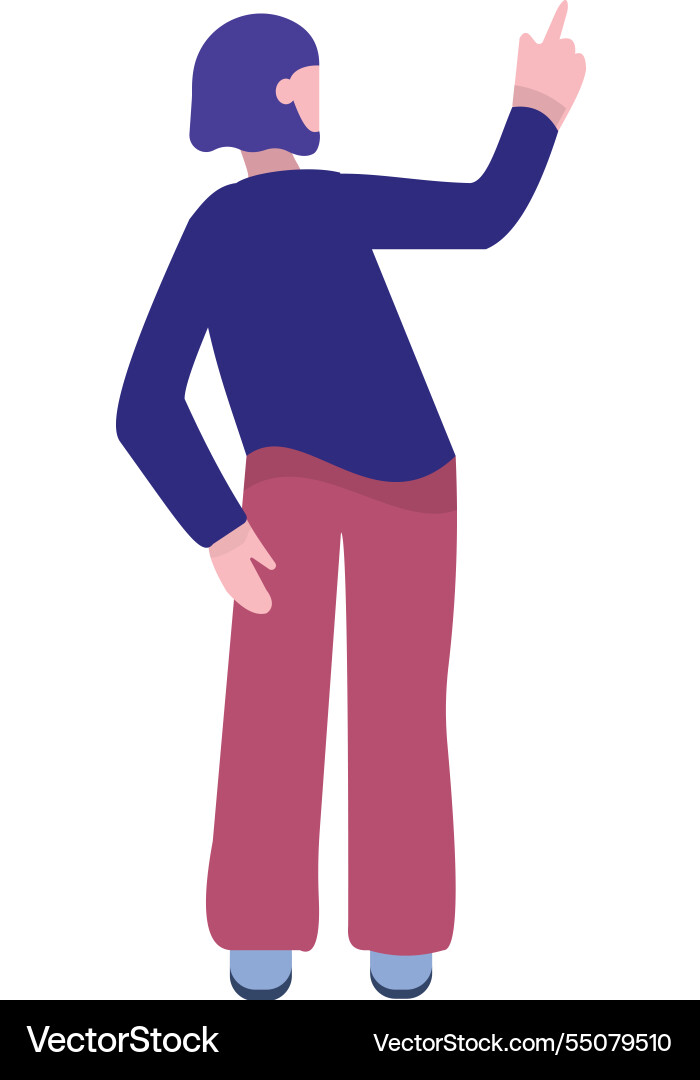 Man with hands up back side view icon vector image