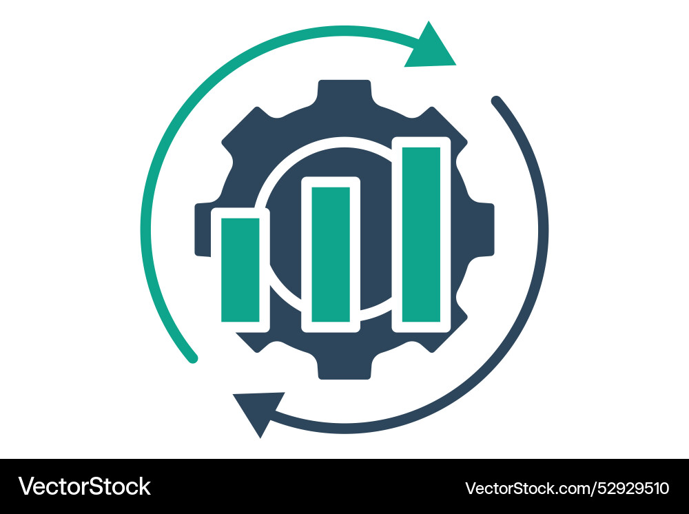 Optimization icon solid style chart Optimization icon solid style chart vector image
