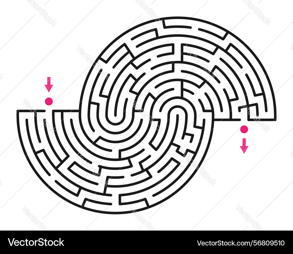 Rgb abstract maze labyrinth with entry and exit vector image