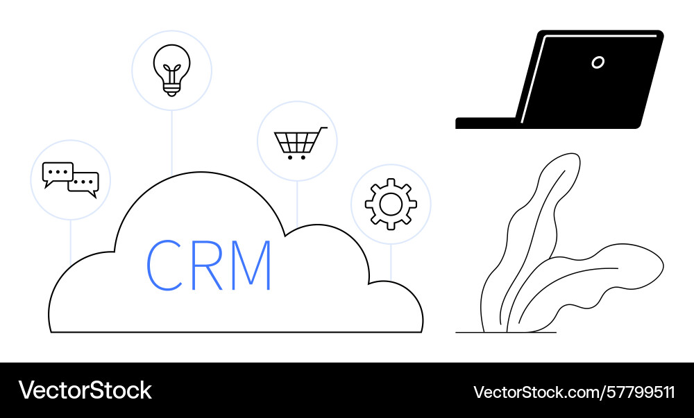 Cloud-based crm concept with technology Cloud-based crm concept with technology vector image
