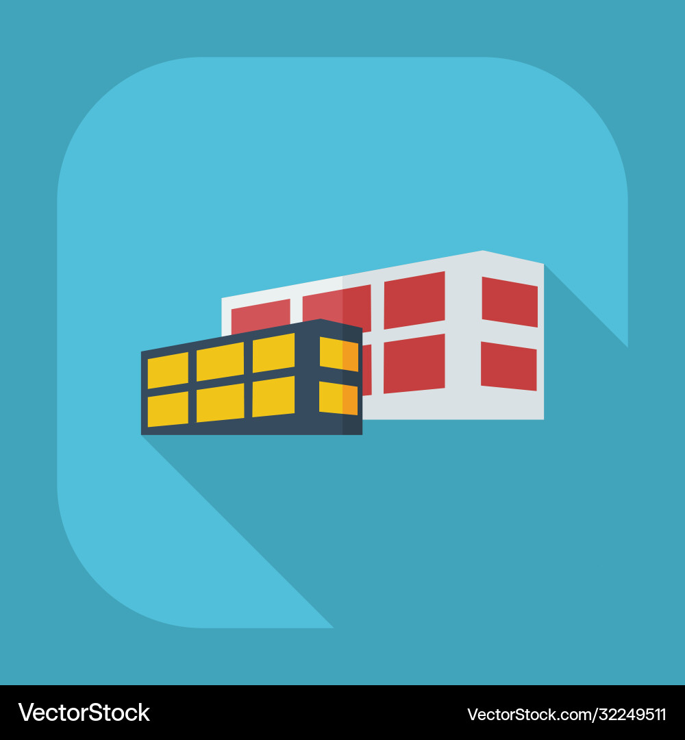 Flat modern design with shadow icons building Flat modern design with shadow icons building Vector Image
