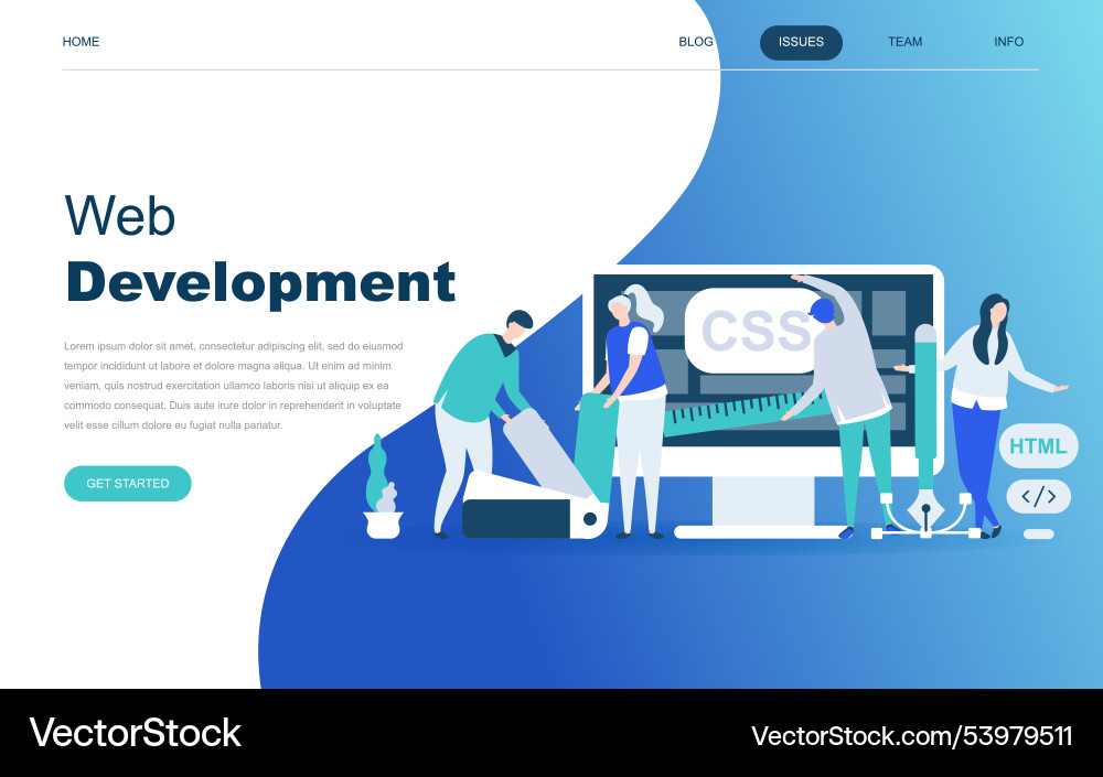 Modern flat design concept of web development Vector Image