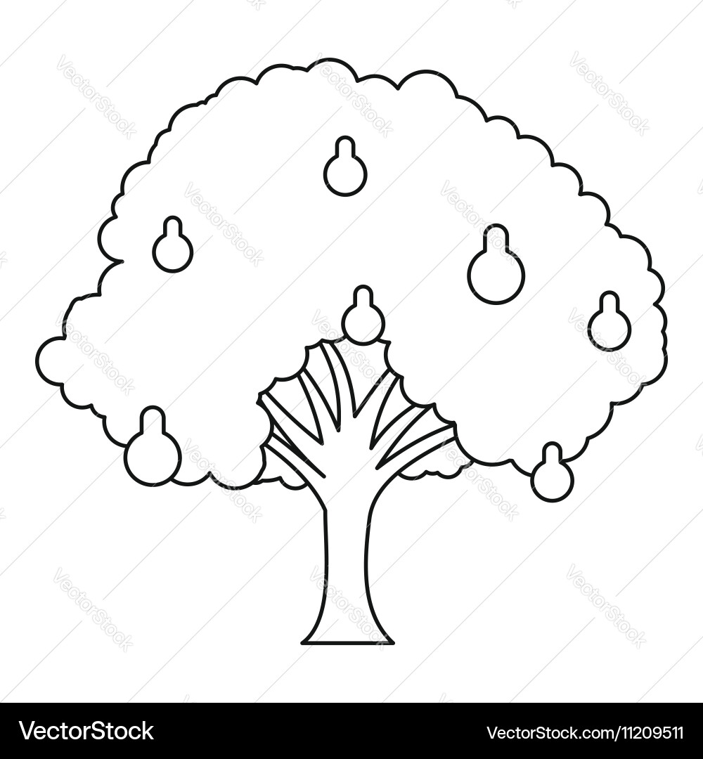 Pear tree icon outline style vector image