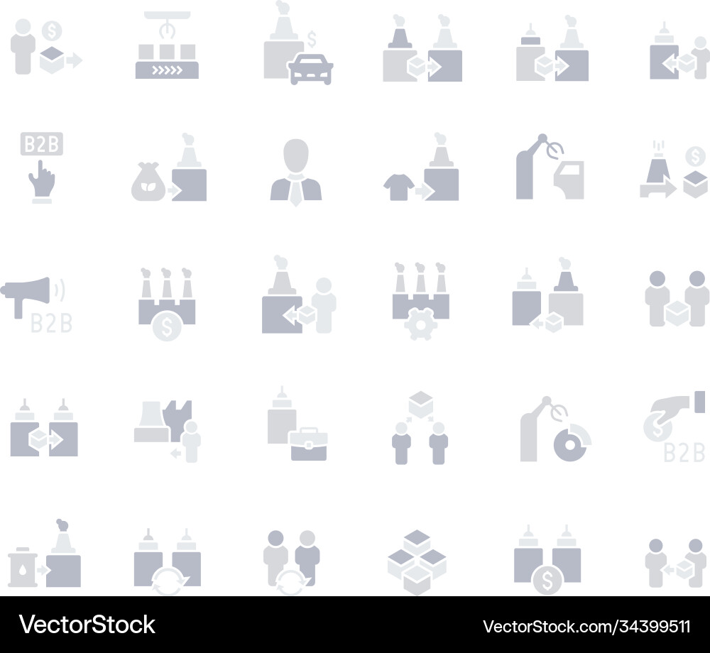 Set simple icons b2b Set simple icons b2b vector image