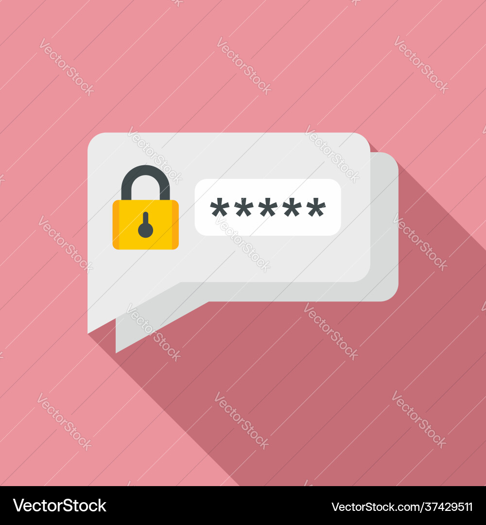 Sms authentication icon flat style Sms authentication icon flat style vector image