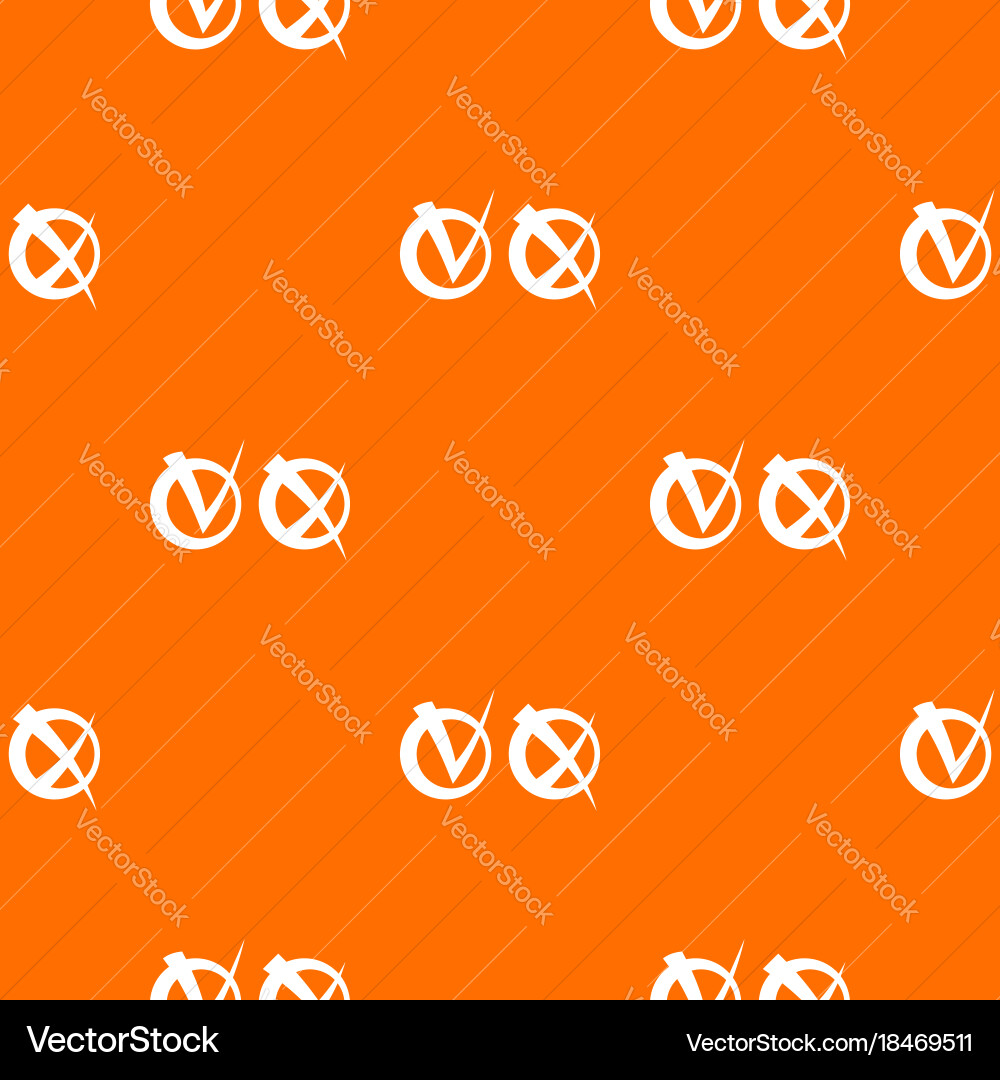 Tick and cross in circles pattern seamless vector image