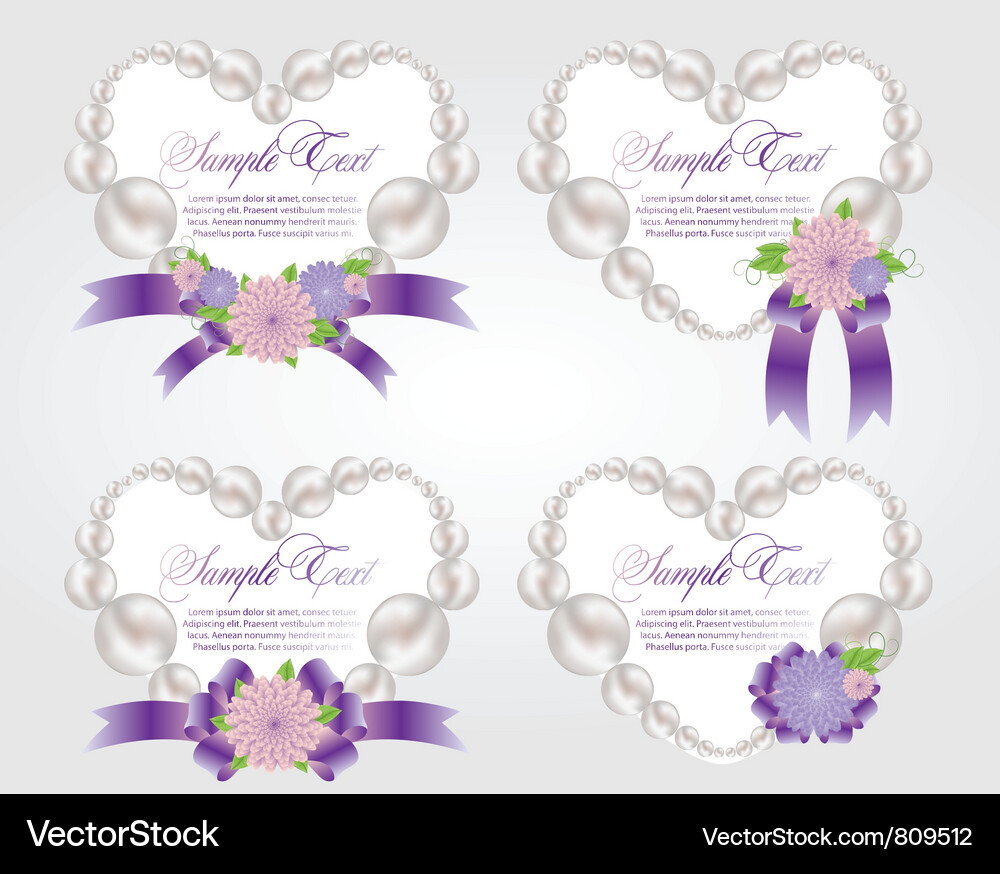 Abstract set frame with hearts Vector Image