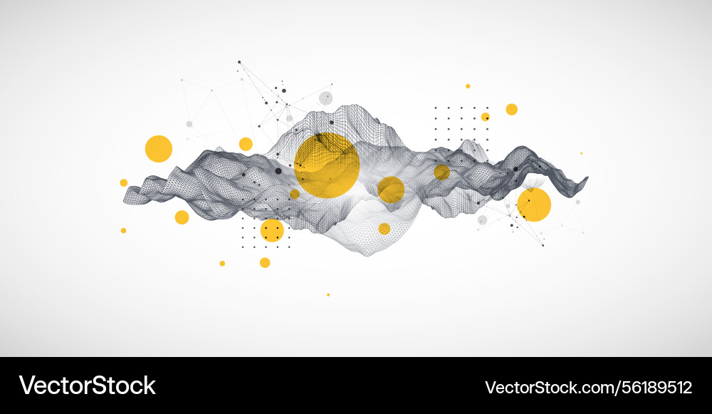 Abstract wave is made in a frame style template Vector Image