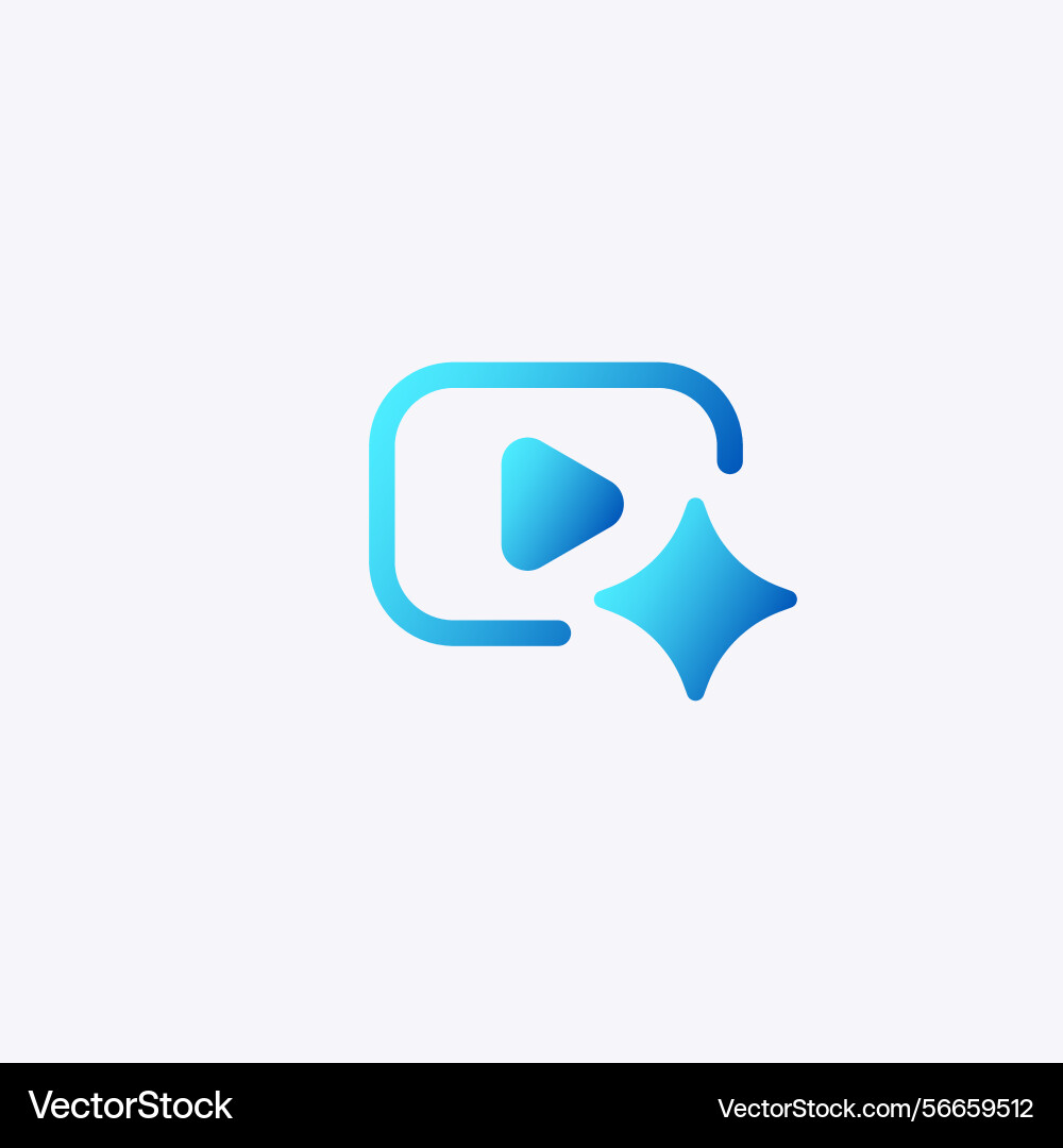 Ai symmetrical shape highlighting play button vector image