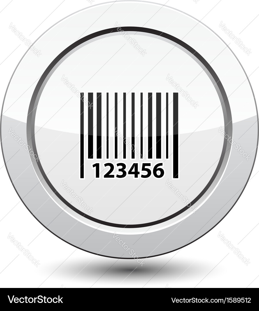 Barcode Button Icon - Modern UI Vector Image