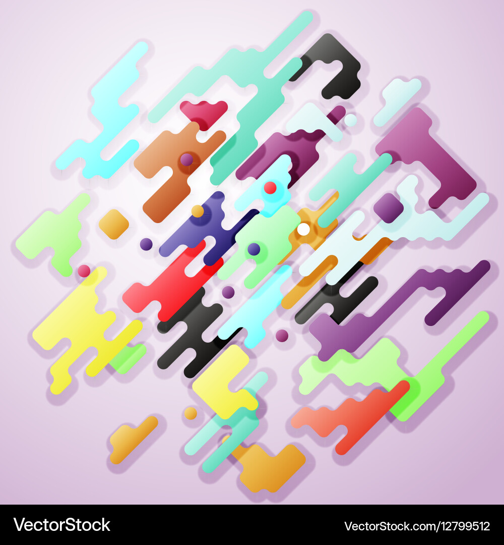 Bright color lines and dots colorful minimalist vector image