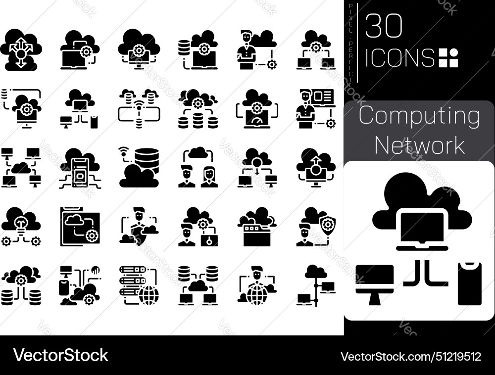 Computing network solid Vector Image