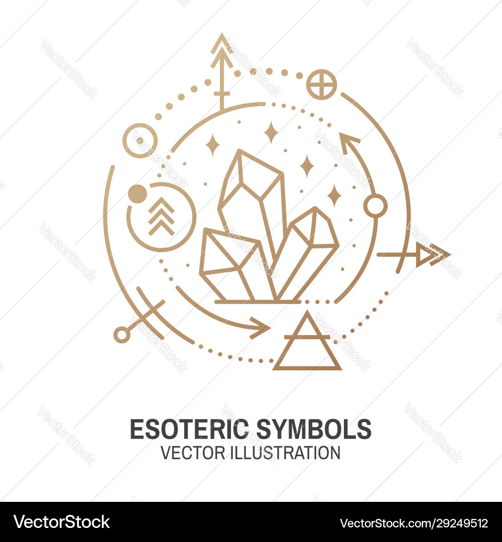 Esoterische Symbole dünne Linie geometrische Esoterische Symbole dünne Linie geometrische vektorbild