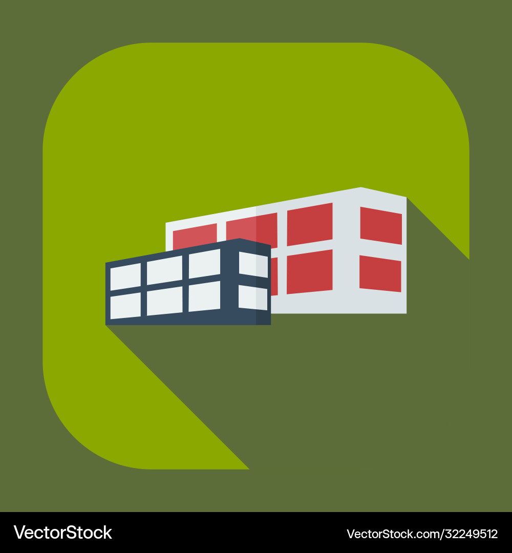 Flat modern design with shadow icons building vector image