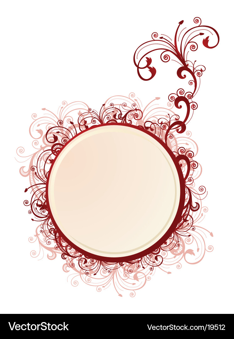 Floral Circle Frame with Patterns vector image