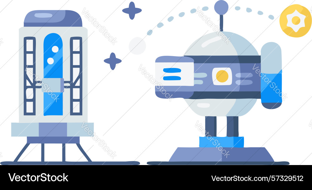 Futuristic modular building concept for space vector image