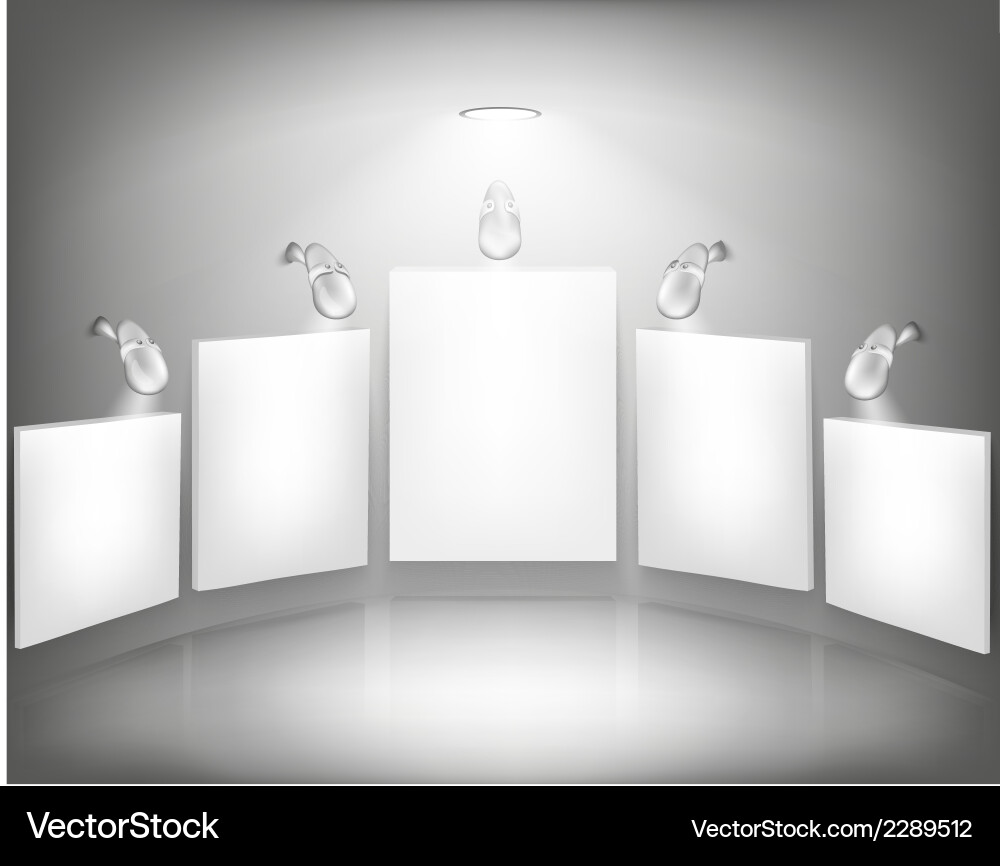Gallery with empty frame vector image