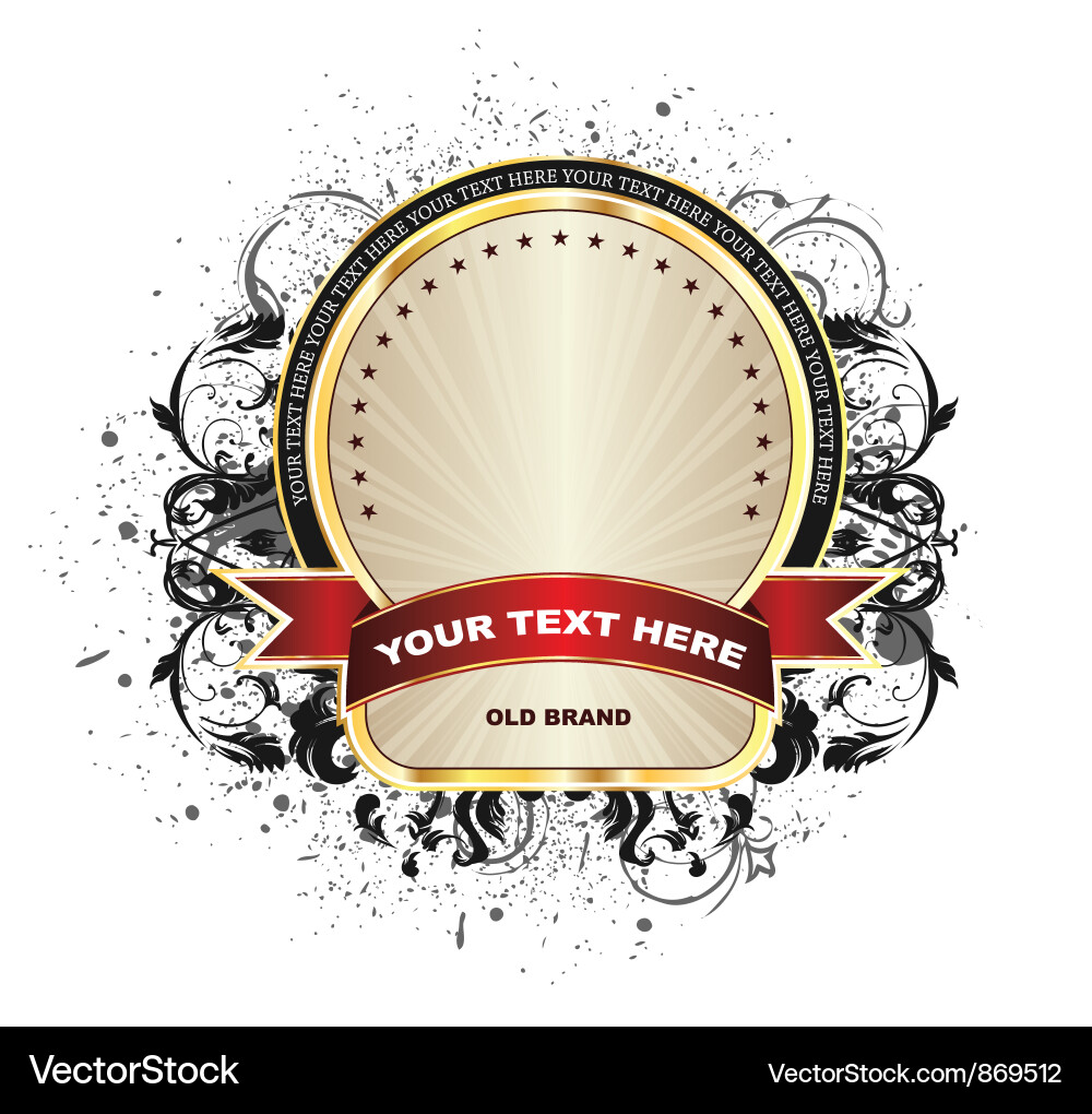 Label with grunge Vector Image