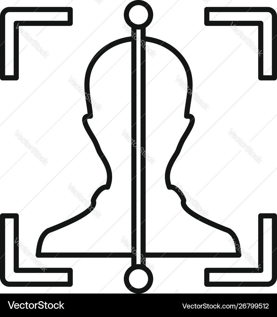 Line face scan icon outline style Line face scan icon outline style vector image
