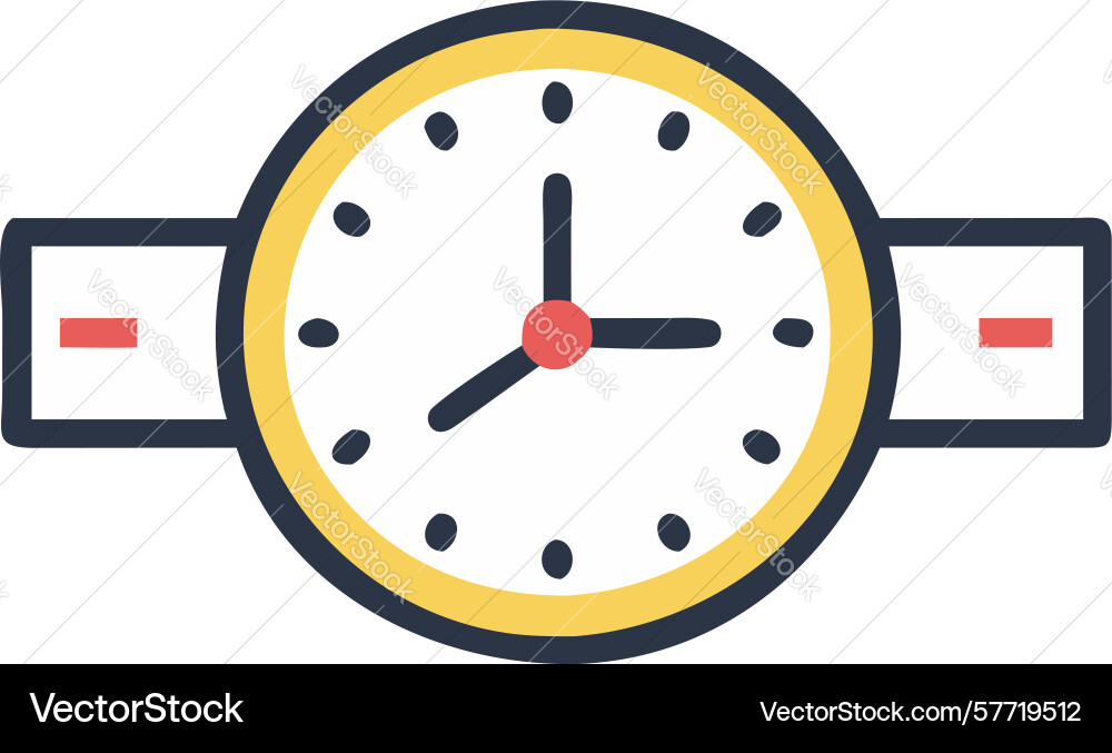 Minimalist clock icon simple time schedule vector image