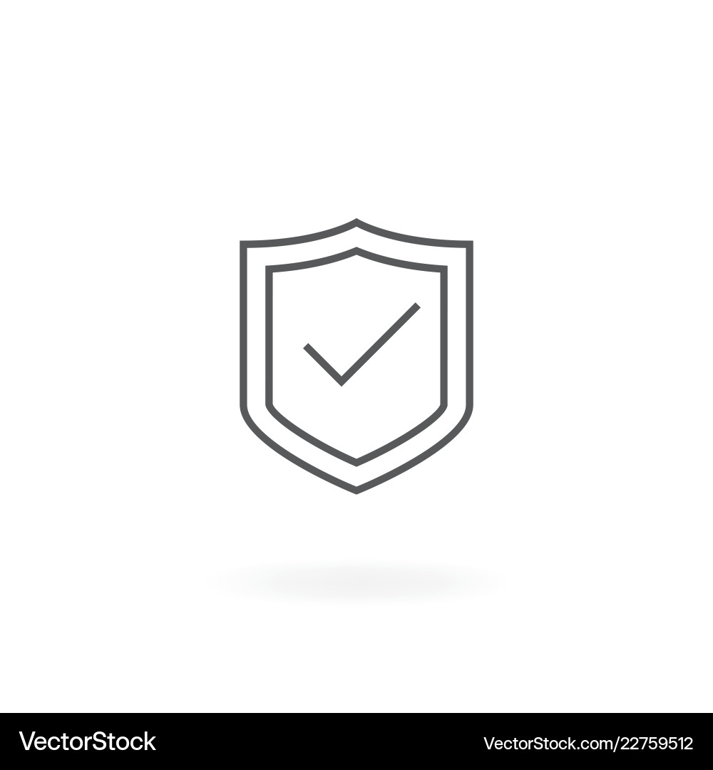 Shield with Checkmark Icon Vector Image