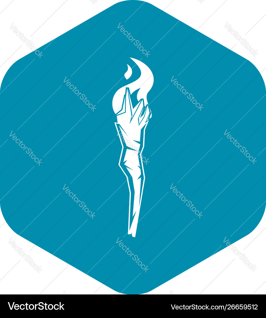 Torch icon simple style Vector Image