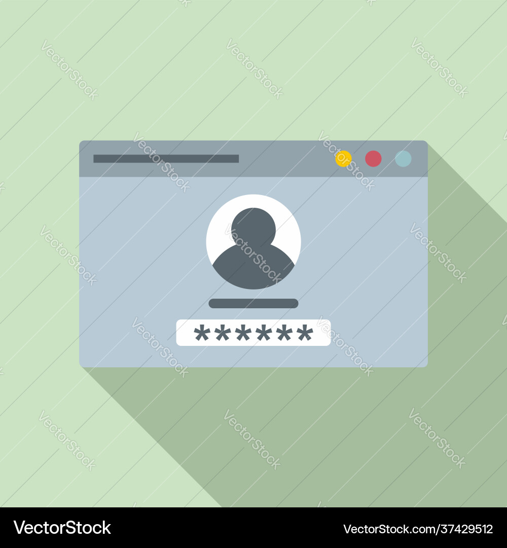 Web authentication icon flat style Web authentication icon flat style Vector Image