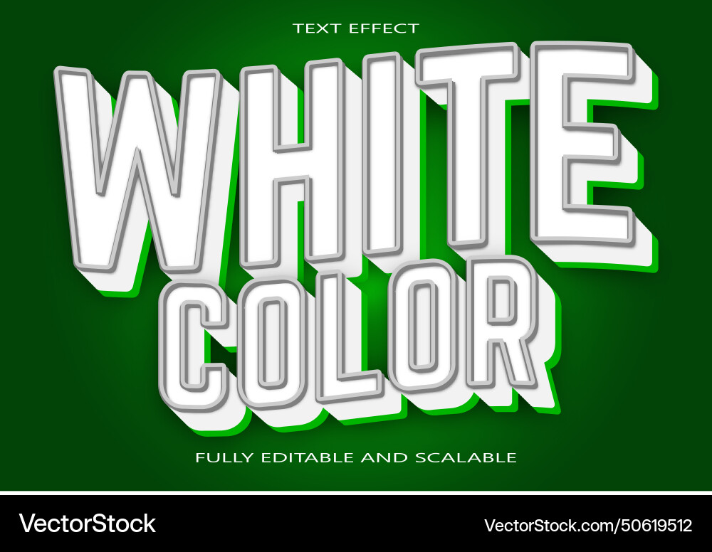 White color editable text effect 3 dimension White color editable text effect 3 dimension vector image