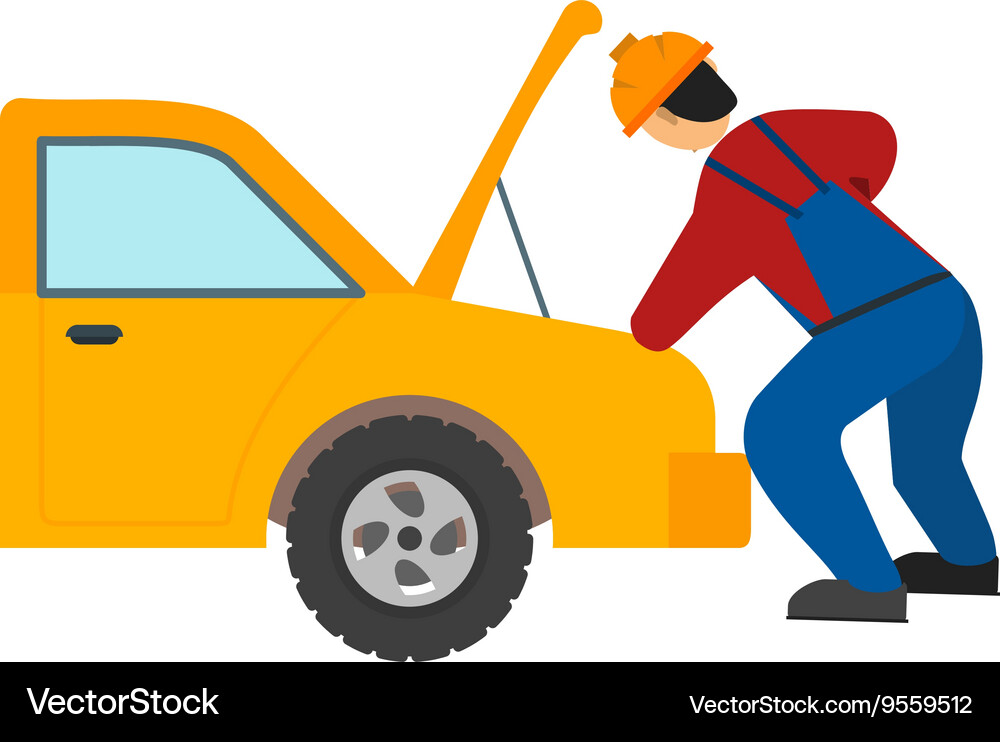 Working on engine Vector Image