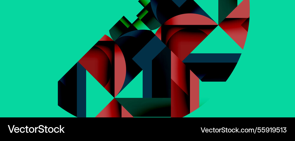 Abstract geometric composition with interlocking Abstract geometric composition with interlocking vector image