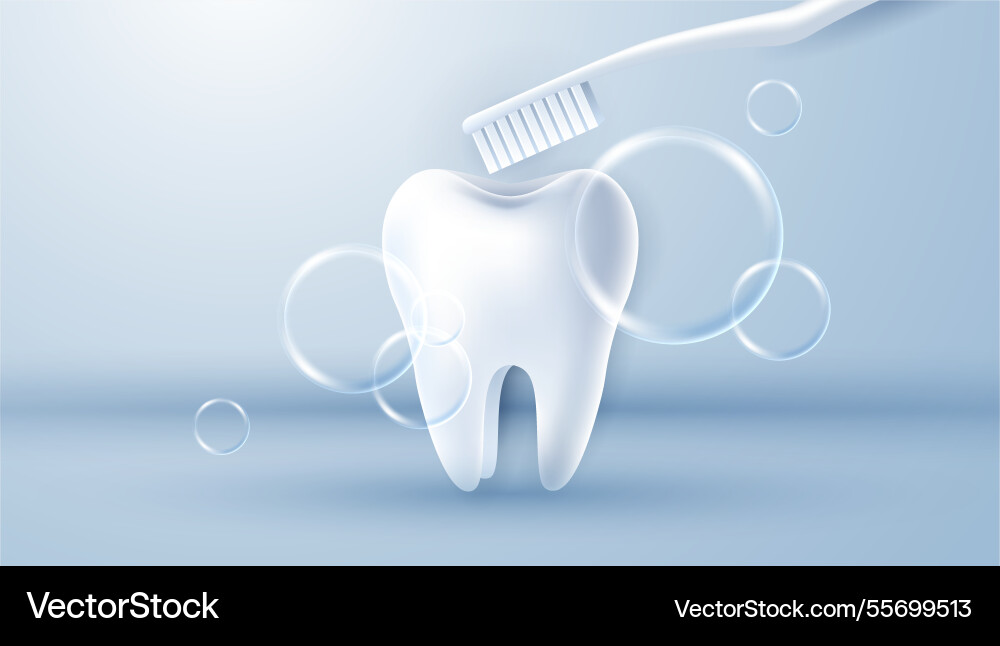 Teeth is happy brush your with toothpaste Vector Image