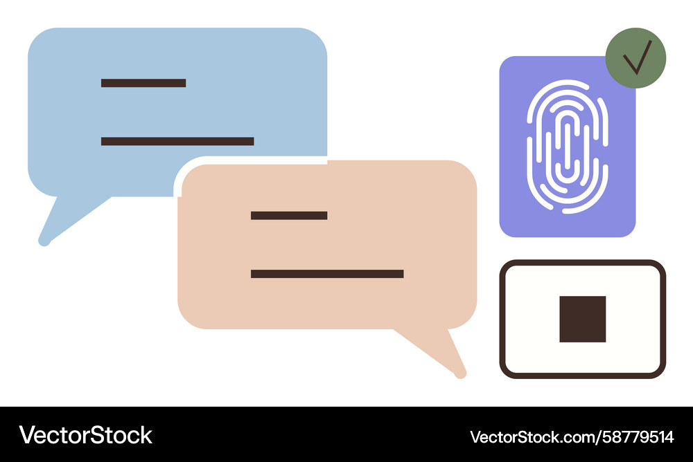 Fingerprint Authentication & Security Vector Image