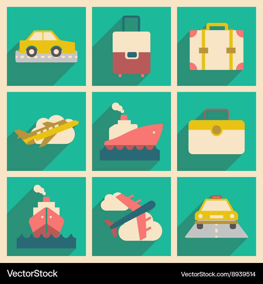 Flat with shadow concept and mobile application Vector Image