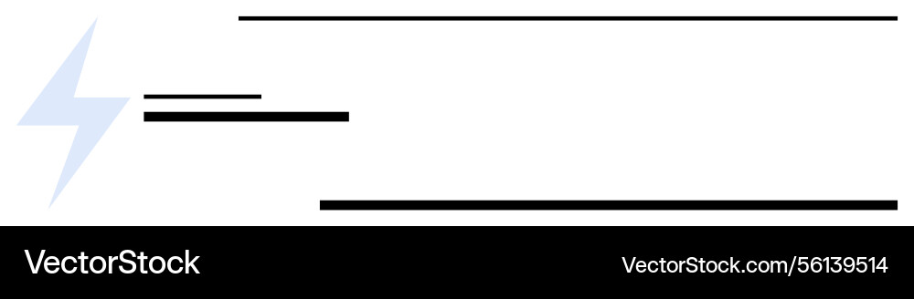 Lightning bolt with horizontal lines representing Lightning bolt with horizontal lines representing vector image