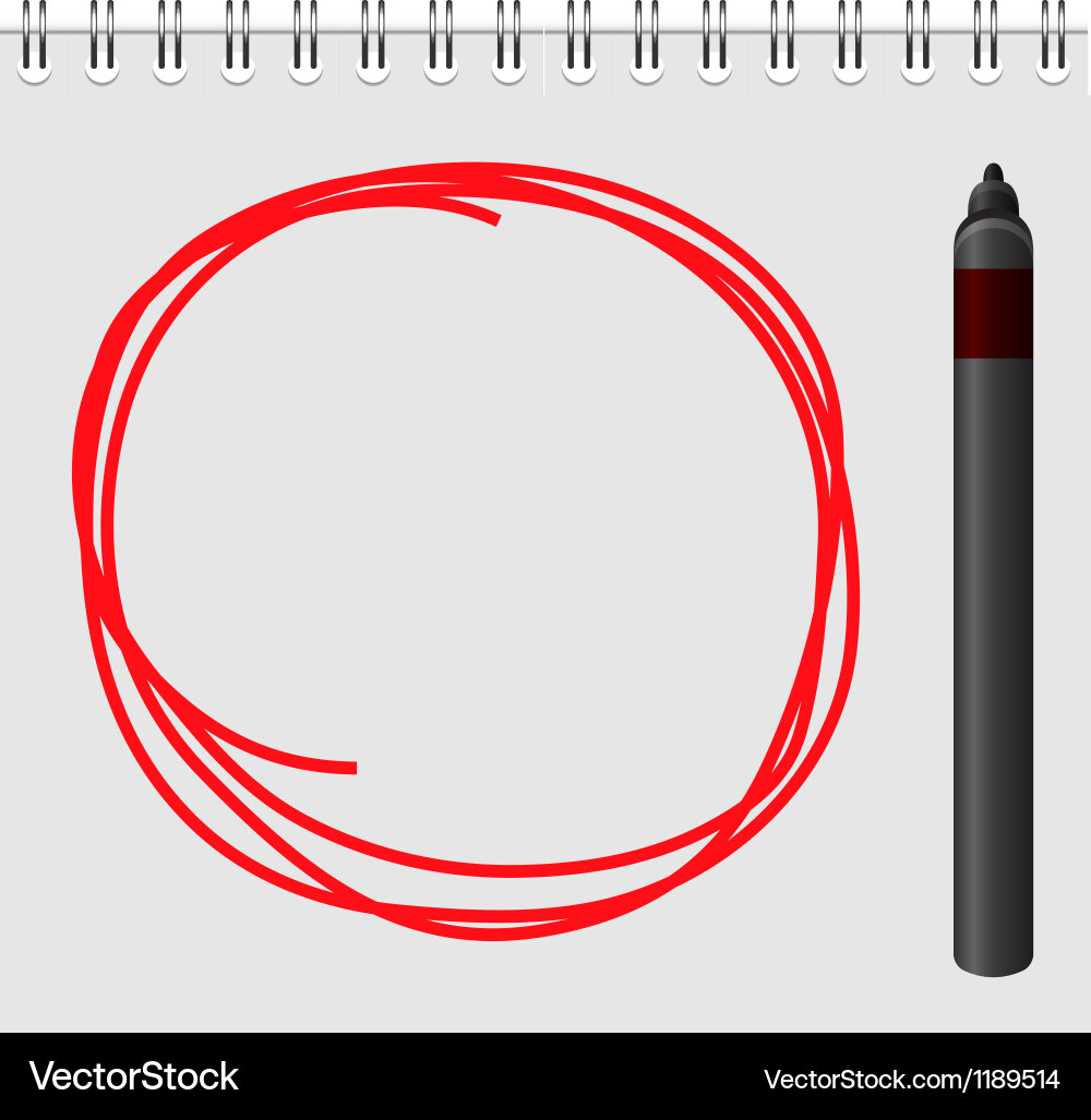 Notepad with red marker text box Vector Image