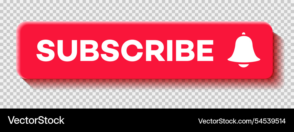 Subscribe button 3d style red color Vector Image
