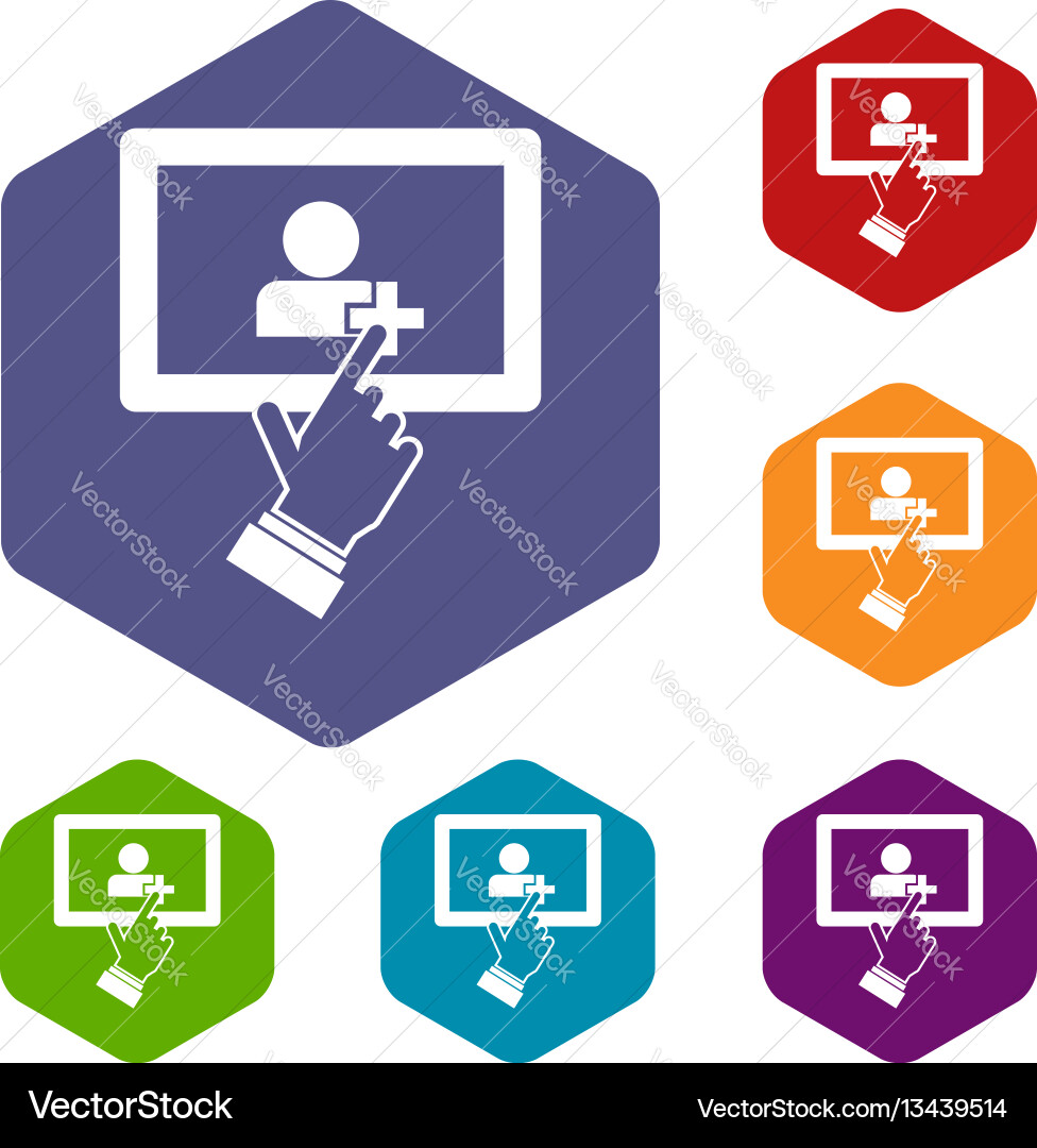 Touch screen tablet click icons set Touch screen tablet click icons set vector image