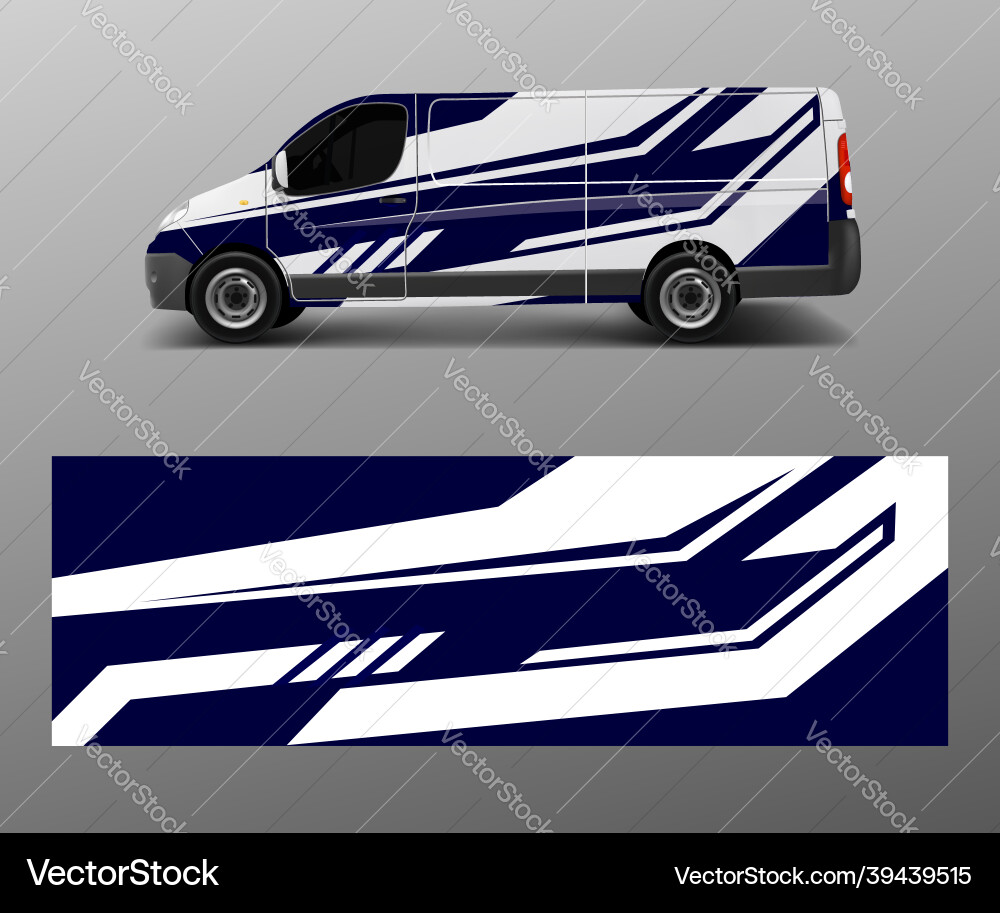 Cargo van decal mit grünen Wellenformen LKW Cargo van decal mit grünen Wellenformen LKW vektorbild